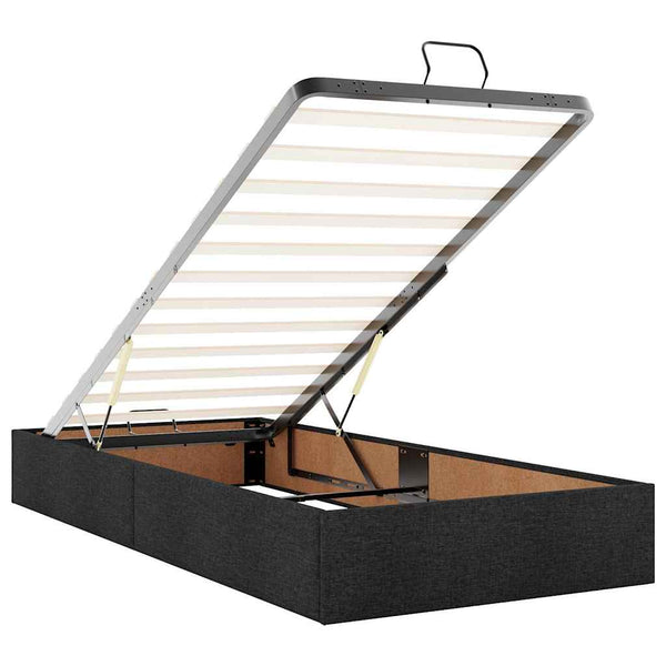 vidaXL Ottoman Bed Frame without Mattress Black 90x190 cm Fabric