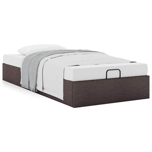 vidaXL Ottoman Bed Frame Dark Brown 90x190 cm Fabric (Mattress Not Included)