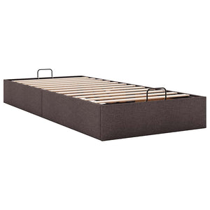 vidaXL Ottoman Bed Frame Dark Brown 90x190 cm Fabric (Mattress Not Included)