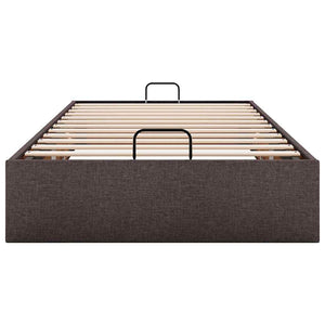vidaXL Ottoman Bed Frame Dark Brown 90x190 cm Fabric (Mattress Not Included)