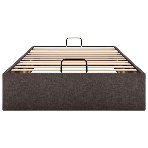 vidaXL Ottoman Bed Frame Dark Brown 90x190 cm Fabric (Mattress Not Included)