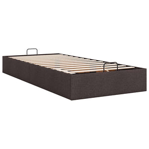 vidaXL Ottoman Bed Frame Dark Brown 90x190 cm Fabric (Mattress Not Included)