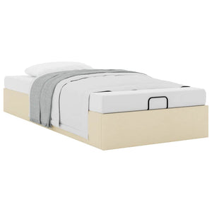 vidaXL Ottoman Bed Frame without Mattress Cream 90x190 cm Fabric