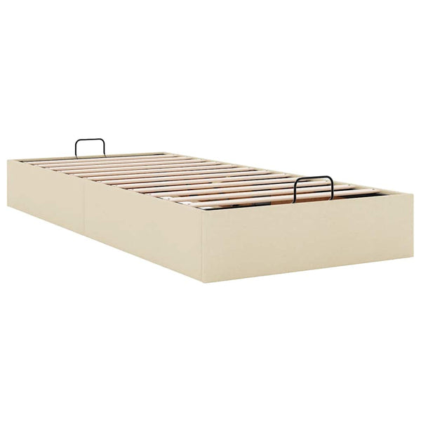 vidaXL Ottoman Bed Frame without Mattress Cream 90x190 cm Fabric