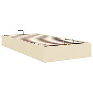 vidaXL Ottoman Bed Frame without Mattress Cream 90x190 cm Fabric