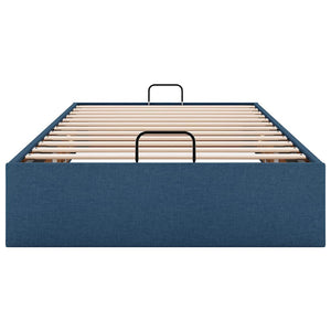 vidaXL Ottoman Bed Frame without Mattress Blue 90x190 cm Fabric