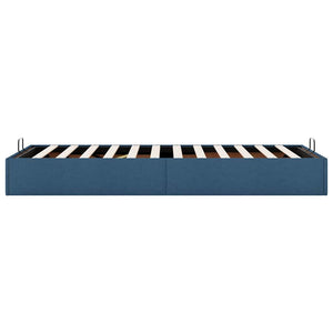 vidaXL Ottoman Bed Frame without Mattress Blue 90x190 cm Fabric