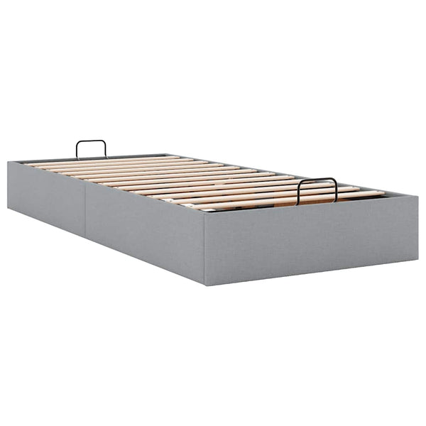 vidaXL Ottoman Bed Frame Light Grey 90x200 cm Fabric (No Mattress)