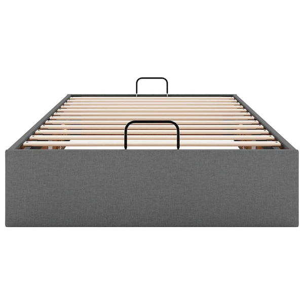 vidaXL Ottoman Bed Frame Dark Grey Fabric 90x200 cm (without mattress)