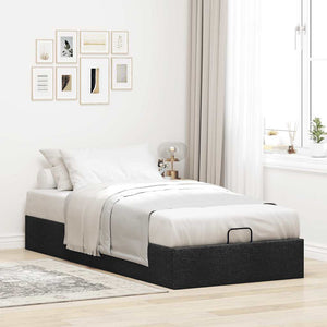 vidaXL Ottoman Bed Frame without Mattress Black 90x200 cm Fabric