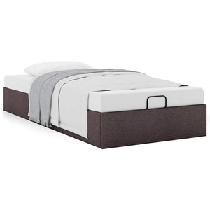 vidaXL Ottoman Bed Frame Dark Brown 90x200 cm Fabric