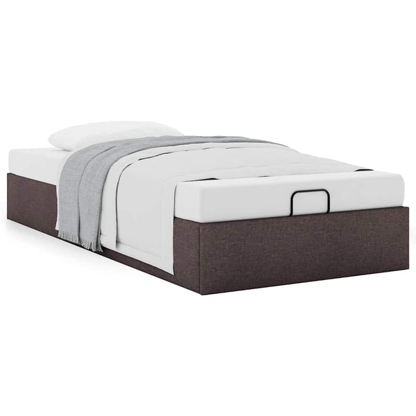 vidaXL Ottoman Bed Frame Dark Brown 90x200 cm Fabric