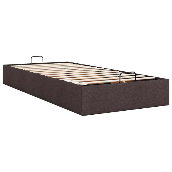 vidaXL Ottoman Bed Frame Dark Brown 90x200 cm Fabric