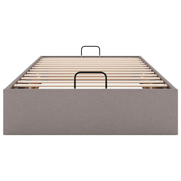 vidaXL Ottoman Bed Frame without Mattress Taupe 90x200 cm Fabric