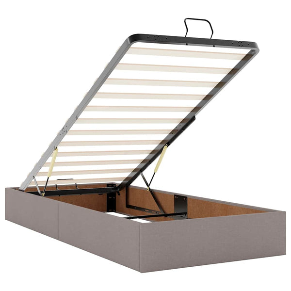 vidaXL Ottoman Bed Frame without Mattress Taupe 90x200 cm Fabric