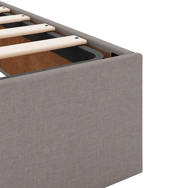 vidaXL Ottoman Bed Frame without Mattress Taupe 90x200 cm Fabric