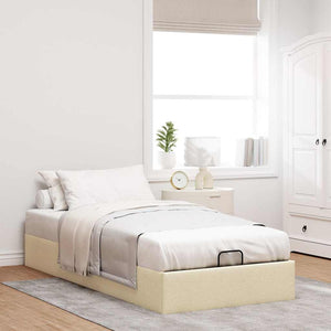 vidaXL Ottoman Bed Frame Cream Fabric 90x200 cm (mattress not included)