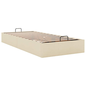 vidaXL Ottoman Bed Frame Cream Fabric 90x200 cm (mattress not included)