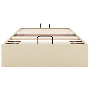 vidaXL Ottoman Bed Frame Cream Fabric 90x200 cm (mattress not included)