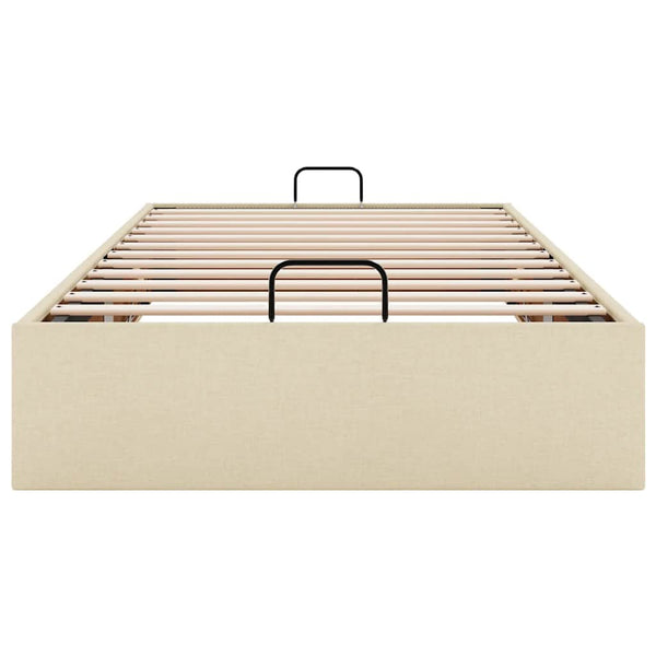 vidaXL Ottoman Bed Frame Cream Fabric 90x200 cm (mattress not included)