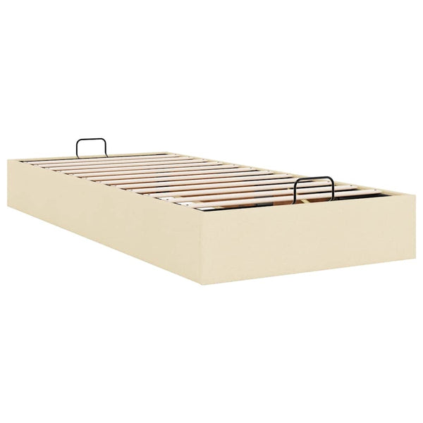 vidaXL Ottoman Bed Frame Cream Fabric 90x200 cm (mattress not included)