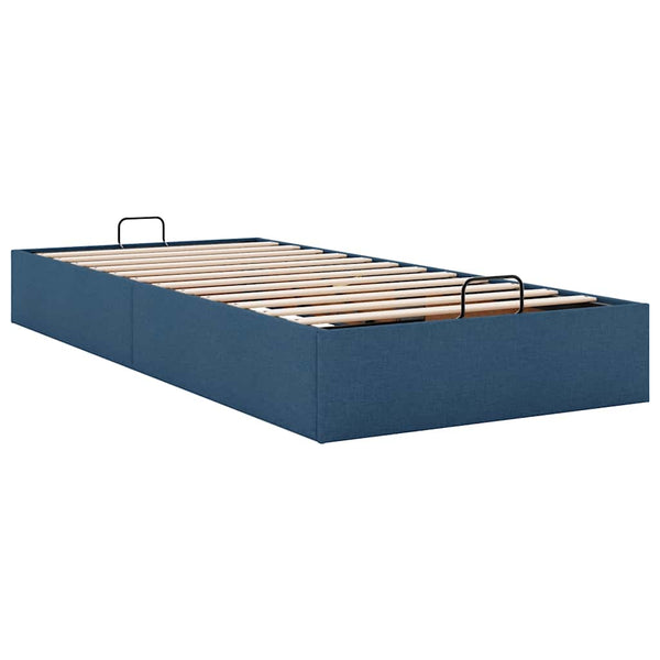vidaXL Ottoman Bed Frame without Mattress Blue 90x200 cm Fabric