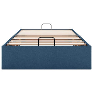 vidaXL Ottoman Bed Frame without Mattress Blue 90x200 cm Fabric