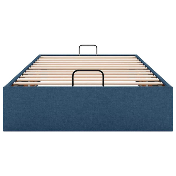 vidaXL Ottoman Bed Frame without Mattress Blue 90x200 cm Fabric