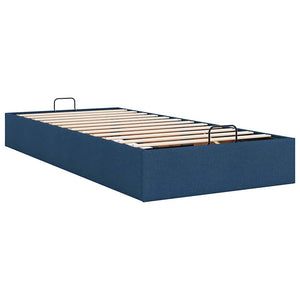 vidaXL Ottoman Bed Frame without Mattress Blue 90x200 cm Fabric