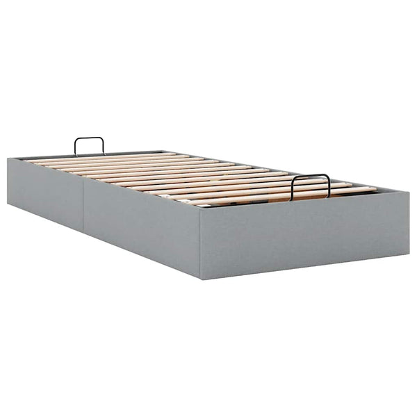 vidaXL Ottoman Bed without Mattress Light Grey 100x200 cm Fabric