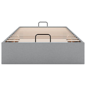 vidaXL Ottoman Bed without Mattress Light Grey 100x200 cm Fabric