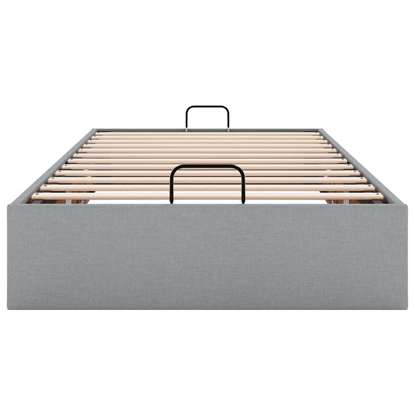 vidaXL Ottoman Bed without Mattress Light Grey 100x200 cm Fabric