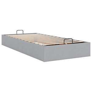 vidaXL Ottoman Bed without Mattress Light Grey 100x200 cm Fabric