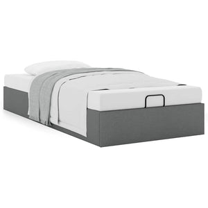 vidaXL Ottoman Bed without Mattress Dark Grey 100x200 cm Fabric