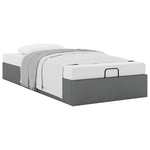 vidaXL Ottoman Bed without Mattress Dark Grey 100x200 cm Fabric