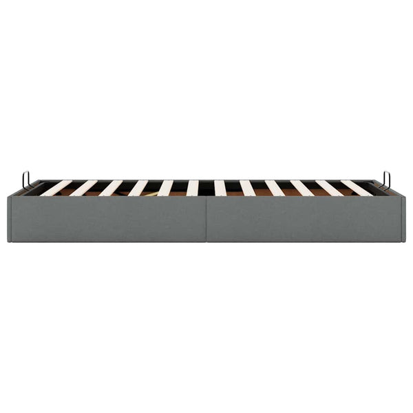 vidaXL Ottoman Bed without Mattress Dark Grey 100x200 cm Fabric