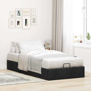 vidaXL Ottoman Bed Frame without Mattress Black 100x200 cm Fabric