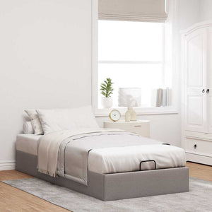vidaXL Ottoman Bed Frame without Mattress Taupe 100x200 cm Fabric