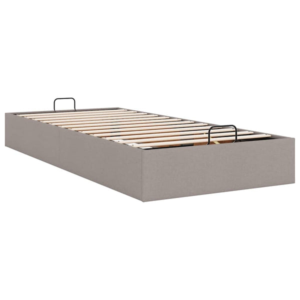 vidaXL Ottoman Bed Frame without Mattress Taupe 100x200 cm Fabric