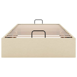 vidaXL Ottoman Bed Frame Cream 100x200 cm Fabric (No Mattress)