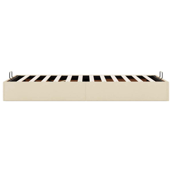 vidaXL Ottoman Bed Frame Cream 100x200 cm Fabric (No Mattress)
