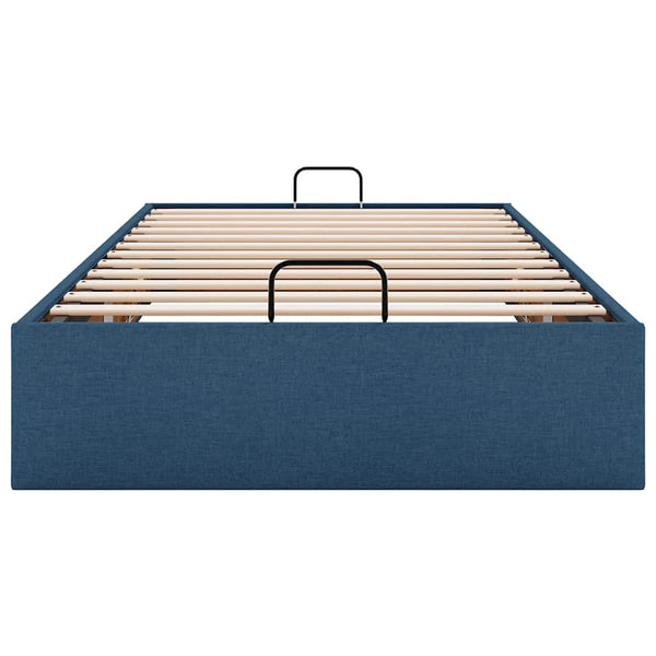 vidaXL Ottoman Bed Frame without Mattress Blue 100x200 cm Fabric