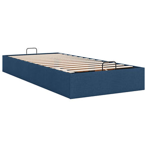 vidaXL Ottoman Bed Frame without Mattress Blue 100x200 cm Fabric