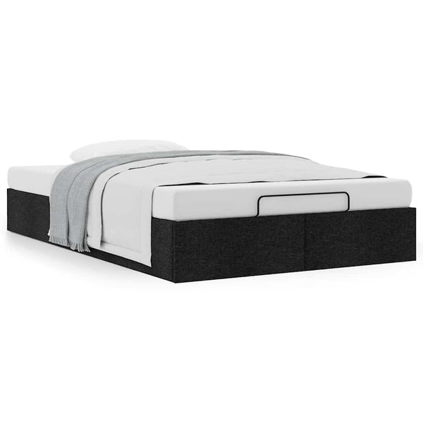 vidaXL Ottoman Bed Frame without Mattress Black 120x190 cm Fabric