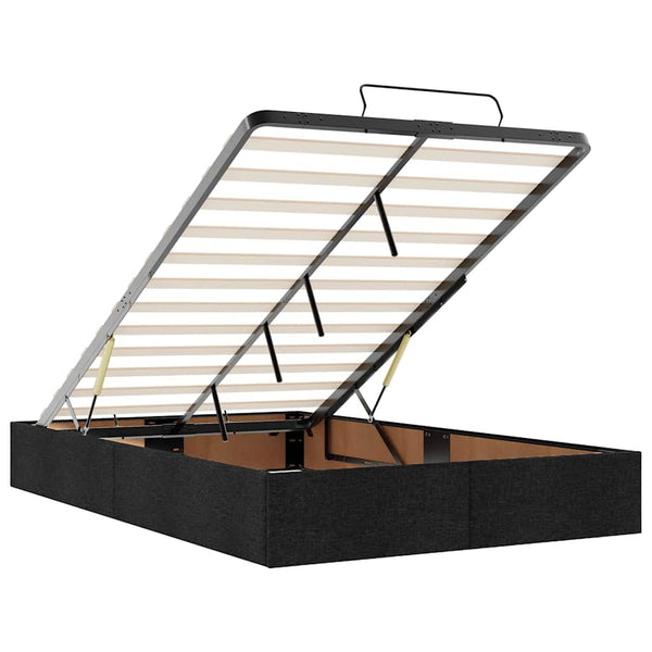vidaXL Ottoman Bed Frame without Mattress Black 120x190 cm Fabric