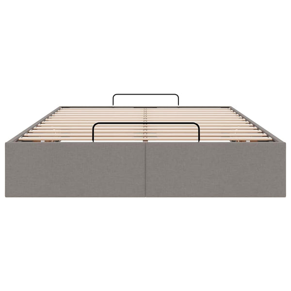 vidaXL Ottoman Bed Frame without Mattress Taupe 120x190 cm Fabric