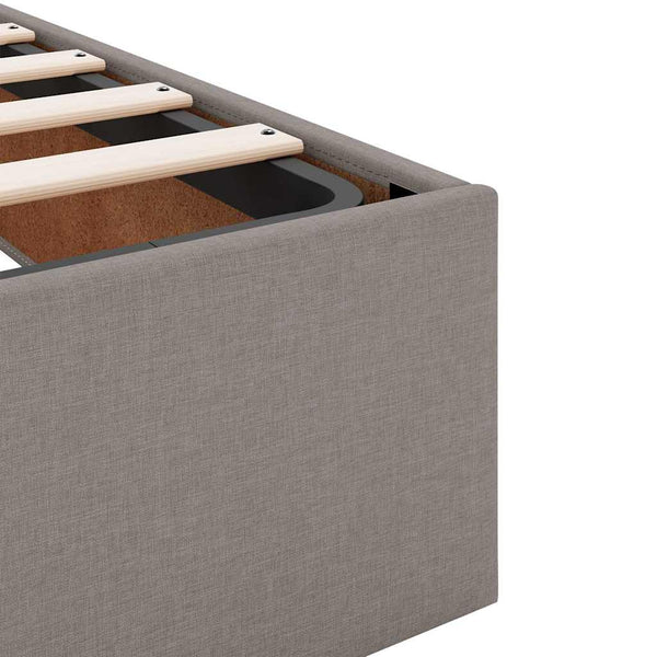vidaXL Ottoman Bed Frame without Mattress Taupe 120x190 cm Fabric