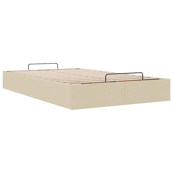 vidaXL Ottoman Bed Frame Cream 120x190 cm Fabric (Mattress Not Included)