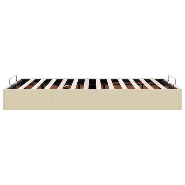 vidaXL Ottoman Bed Frame Cream 120x190 cm Fabric (Mattress Not Included)