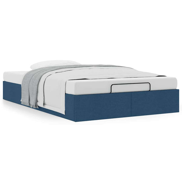 vidaXL Ottoman Bed Frame Blue 120x190 cm Fabric (no mattress)
